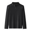 Men's Quarter-Zip Sweatshirt Turtleneck Long Sleeve Fleece Pullover Tops Solid Color Casual Warm Sweater Jumpers (Black,4X-Large) view 1