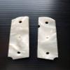 [BMPL] Pearl White Resin Gun Grips Compatible Replacement for 1911 Full Size, Government, Full Size Clones, Polyester,Gold Medallion,Thai Handmade view 3