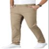 ESSYSHE Mens Slim Fit Flat Front Dress Pants Wrinkle Free Khaki Casual Pants 8252Khaki C30x30 view 1