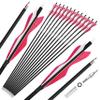 Carbon Arrow Practice Hunting Arrow 28Inch 30 Inch 31Inch Spine 500 with 5Inch Turkey Feather for Compound Bow Recurve Traditional Bow Longbow (Shaft Length 28 inch, 2 Pink 1 White) view 1