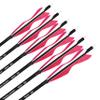 Carbon Arrow Practice Hunting Arrow 28Inch 30 Inch 31Inch Spine 500 with 5Inch Turkey Feather for Compound Bow Recurve Traditional Bow Longbow (Shaft Length 28 inch, 2 Pink 1 White) view 3