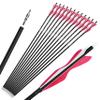 Carbon Arrow Practice Hunting Arrow 28Inch 30 Inch 31Inch Spine 500 with 5Inch Turkey Feather for Compound Bow Recurve Traditional Bow Longbow (Shaft Length 28 inch, 2 Pink 1 White) view 4
