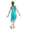 FEESHOW Girls Ballet Lyrical Dance Dress Shiny Sleeveless Cutout Back Leotard with High Low Skirt Dancing Costumes Mint Green 12 Years view 2