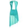 FEESHOW Girls Ballet Lyrical Dance Dress Shiny Sleeveless Cutout Back Leotard with High Low Skirt Dancing Costumes Mint Green 12 Years view 4