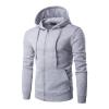 JEsilunmaMY Mens Hoodie Jacket Full Zip Long Sleeve Drawstring Casual Sweatshirts Solid Color Lightweight Hoodie with Pocket (Grey,Medium) view 1