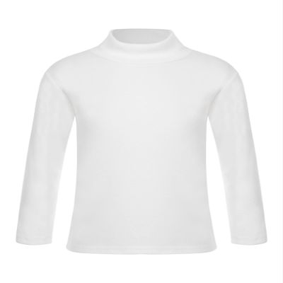 Hansber Kids Boys Girls Thermal Underwear Top Long Sleeve Sweater Turtleneck T-Shirts Winter Base Shirts White 2-3