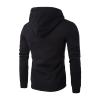 JEsilunmaMY Mens Hoodie Jacket Full Zip Long Sleeve Drawstring Casual Sweatshirts Solid Color Lightweight Hoodie with Pocket (Black,XX-Large) view 2