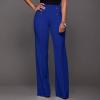 Womens Bootcut Yoga Dress Pants Stretchy Work Slacks Office Business Casual Pull On Wide Leg Pants Blue view 2