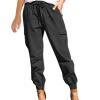Womens High Waisted Baggy Sweatpants Bottom Sweatpants Workout Running Sports Workout Fitness Sports Harem Pants Black view 1