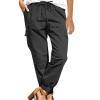 Womens High Waisted Baggy Sweatpants Bottom Sweatpants Workout Running Sports Workout Fitness Sports Harem Pants Black view 2