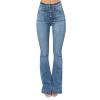Bell Bottom Jeans for Women Destroyed Elastic Waist Totally Shaping Slim Fit Tassel Stretch Curvy Fit Jeans view 1