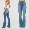 Bell Bottom Jeans for Women Destroyed Elastic Waist Totally Shaping Slim Fit Tassel Stretch Curvy Fit Jeans view 2