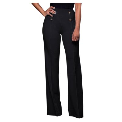 Womens Bootcut Yoga Dress Pants Stretchy Work Slacks Office Business Casual Pull On Wide Leg Pants Black