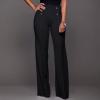 Womens Bootcut Yoga Dress Pants Stretchy Work Slacks Office Business Casual Pull On Wide Leg Pants Black view 2