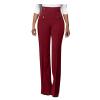 Womens Bootcut Yoga Dress Pants Stretchy Work Slacks Office Business Casual Pull On Wide Leg Pants Wine view 4