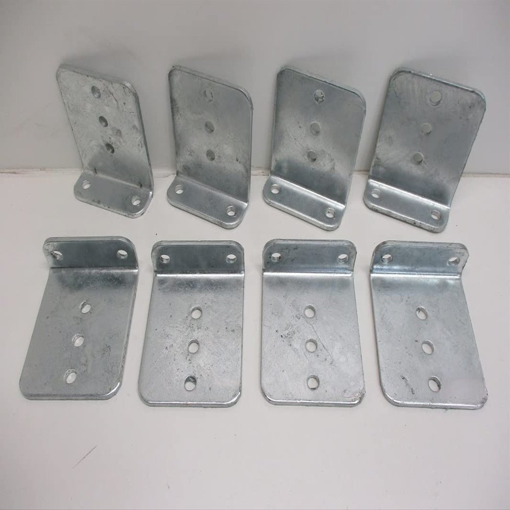 (8) Vertical Pontoon Boat Trailer Bunk Bolster L Brackets / 5" by 6" Galvanized