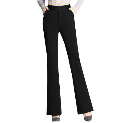 Womens High Waist Bootcut Dress Pants Stretchy Work Slacks Business Casual Petite Yoga Work Wide Leg Pants Black