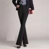 Womens High Waist Bootcut Dress Pants Stretchy Work Slacks Business Casual Petite Yoga Work Wide Leg Pants Black view 2