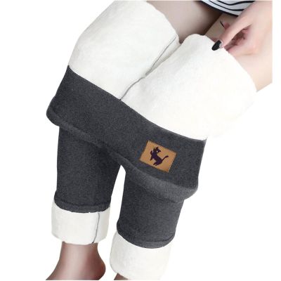 Fleece Lined Leggings Women High Waisted Thick Warm Sporty Athletic Joggers Pants Fleece Lined Sweatpants with Pockets A-Grey