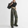 Women's Baggy Cargo Pants Flap Pocket Relaxed Fit Wide Leg Loose Joggers Hiphop Streetwear Loose Pants with Pocket Camouflage view 4
