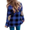 ninRYA Womens Plaid Shirt Fashion Casual Open Front Cardigans Thin Coats Jackets Long Sleeve Blouses Tops Outerwear view 2