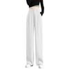 Womens High Waist Bootcut Dress Pants High Waisted Yoga Pants with Pockets Office Business Casual Wide Leg Work Pants White view 1