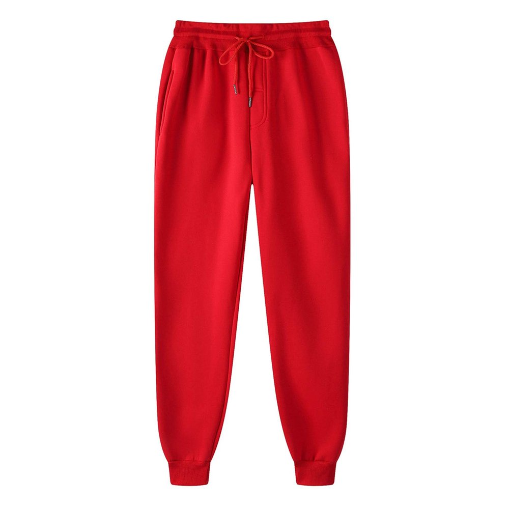 Sweatpants for Women High Waist Drawstring Jogger Sweat Pants Cozy Loose Workout Sporty Athletic Trousers Red