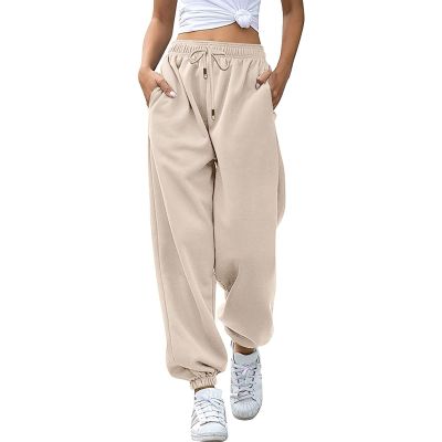 Womens High Waisted Baggy Sweatpants Drawstring Comfy Athletic Joggers Cozy Loose Workout Baggy Harem Pants Joggers Orange