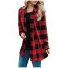 ninRYA Womens Plaid Shirt Fashion Casual Open Front Cardigans Thin Coats Jackets Long Sleeve Blouses Tops Outerwear view 1