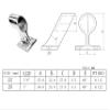 2 Pcs 60 Marine Boat 316 Stainless Steel 7/8" Hand Rail Fitting Left Front Support Bracket Stanchion Hardware for 22mm Tube (2, 7/8inch) view 4