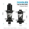 KOVBOX Mountain Bike Hubs 32 36 Holes Disc Brake MTB Hub Thru Axle Bicycle Bearing Hub Set Front 15x100mm Rear 12x142mm 7 8 9 10 11 12 Speed (Color : Black, Size : 36 Hole) view 2