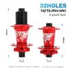 KOVBOX Mountain Bike Hubs 32 36 Holes Disc Brake MTB Hub Thru Axle Bicycle Bearing Hub Set Front 15x100mm Rear 12x142mm 7 8 9 10 11 12 Speed (Color : Red, Size : 32 Hole) view 2