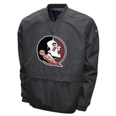 Franchise Club Men's Big Logo Windshell V-Neck Pullover Jacket (Florida State, Large)