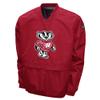 Franchise Club Men's Big Logo Windshell V-Neck Pullover Jacket (Wisconsin, Medium) view 1