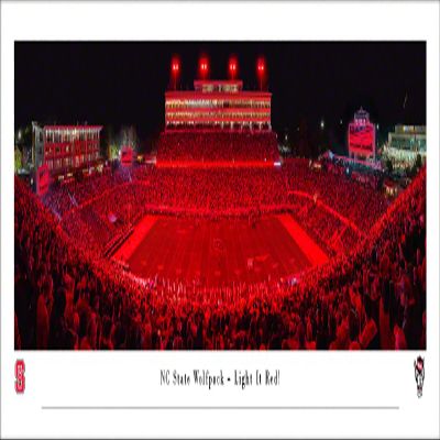 NC State Football, Light It Red - Unframed Poster by Blakeway Panoramas