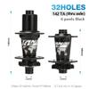KOVBOX Mountain Bike Hubs 32 36 Holes Disc Brake MTB Hub Thru Axle Bicycle Bearing Hub Set Front 15x100mm Rear 12x142mm 7 8 9 10 11 12 Speed (Color : Black, Size : 32 Hole) view 2