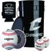 6 Gallon Bucket with 30 CBB-200US USSSA Baseballs and Drink Can Sleeve view 1