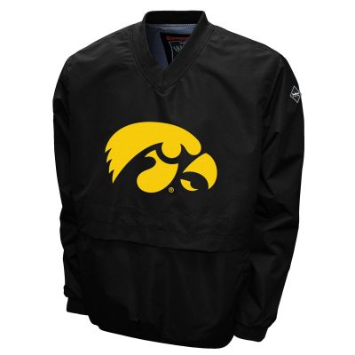 Franchise Club Men's FC Big Logo Pullover Jacket, M, Iowa Hawkeyes-Black