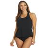 Dolfin Women's Solid Twist Back Tankini Top Black XL view 1
