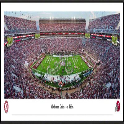 Alabama Football, Band Logo - 40.25x13.75-inch Standard Framed Print by Blakeway Panoramas