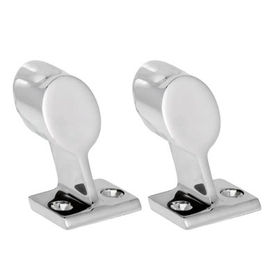 1/2 Pcs 60 Marine Boat 316 Stainless Steel Hand Rail Fitting End-Right Support Bracket Stanchion Hardware For22/ 25mm Tube (1, 7/8inch)