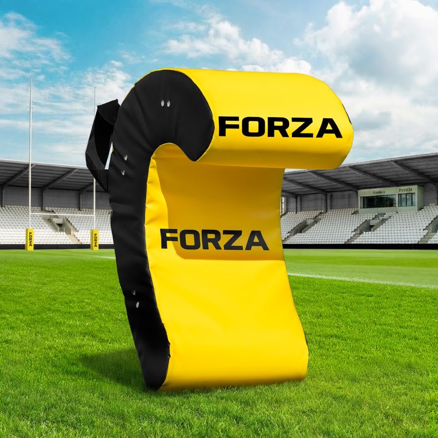 FORZA Rugby Ruck & Roll Pads Junior/Senior Sizes | Rugby Training Equipment for Clearing/Ball Presentation/Counter Rucking | C-Shape Rugby Tackle Bags (Junior)