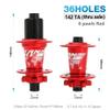 KOVBOX Mountain Bike Hubs 32 36 Holes Disc Brake MTB Hub Thru Axle Bicycle Bearing Hub Set Front 15x100mm Rear 12x142mm 7 8 9 10 11 12 Speed (Color : Red, Size : 36 Hole) view 2