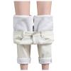 Fleece Lined Leggings Women High Waisted Thick Warm Soft Thermal Hiking Yoga Pants Lounge Pants Fluffy Sleepwear Beige view 1