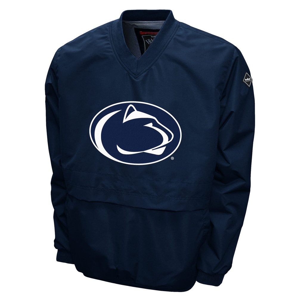 Franchise Club Men's Big Logo Windshell V-Neck Pullover Jacket (Penn State, XX-Large)