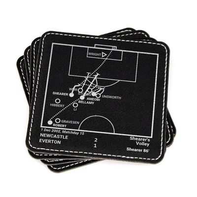Greatest Newcastle Plays: Leatherette Coasters (Set of 4) | Best Gift Idea for Sports Lovers | Newcastle Historic Moments Gifts