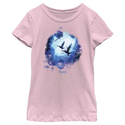 The Way of Water Pandora Flying Orb Girls Short Sleeve Tee Shirt, Light Pink, Small