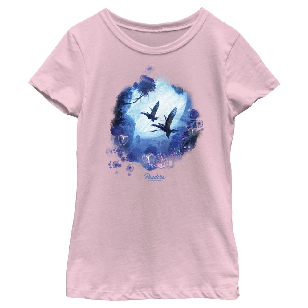 The Way of Water Pandora Flying Orb Girls Short Sleeve Tee Shirt, Light Pink, Small