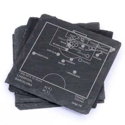 Champion Liverpool 2019 Plays: Slate Coasters (Set of 4) | Best Gift Idea for Sports Lovers | Liverpool Historic Moments Gifts