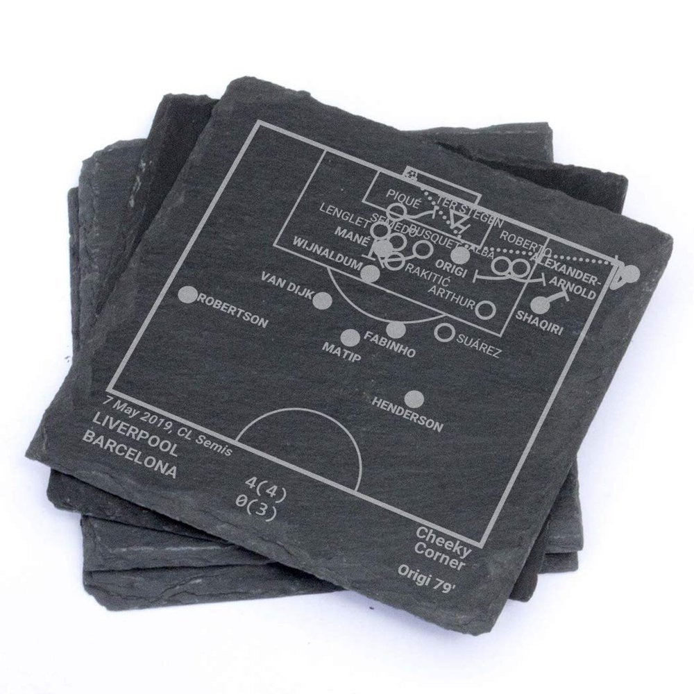 Champion Liverpool 2019 Plays: Slate Coasters (Set of 4) | Best Gift Idea for Sports Lovers | Liverpool Historic Moments Gifts
